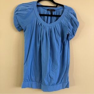 BCBGMaxAzria Cornflower Blue Puff Sleeve Blouse